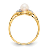 14k Fresh Water Cultured Pearl and Diamond Ring